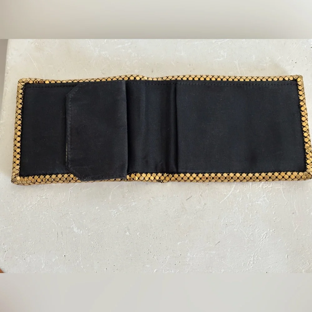 Vintage Brilliant Gold Whiting & Davis Mesh Billfold Wallet